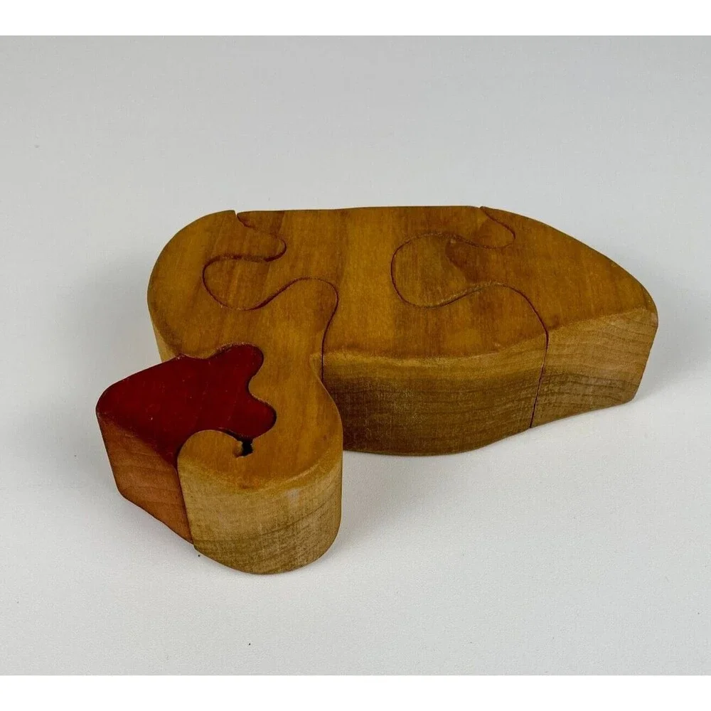 VTG Funky Pop Art Wooden Duck Jigsaw Puzzle Figurine Retro Decor 6